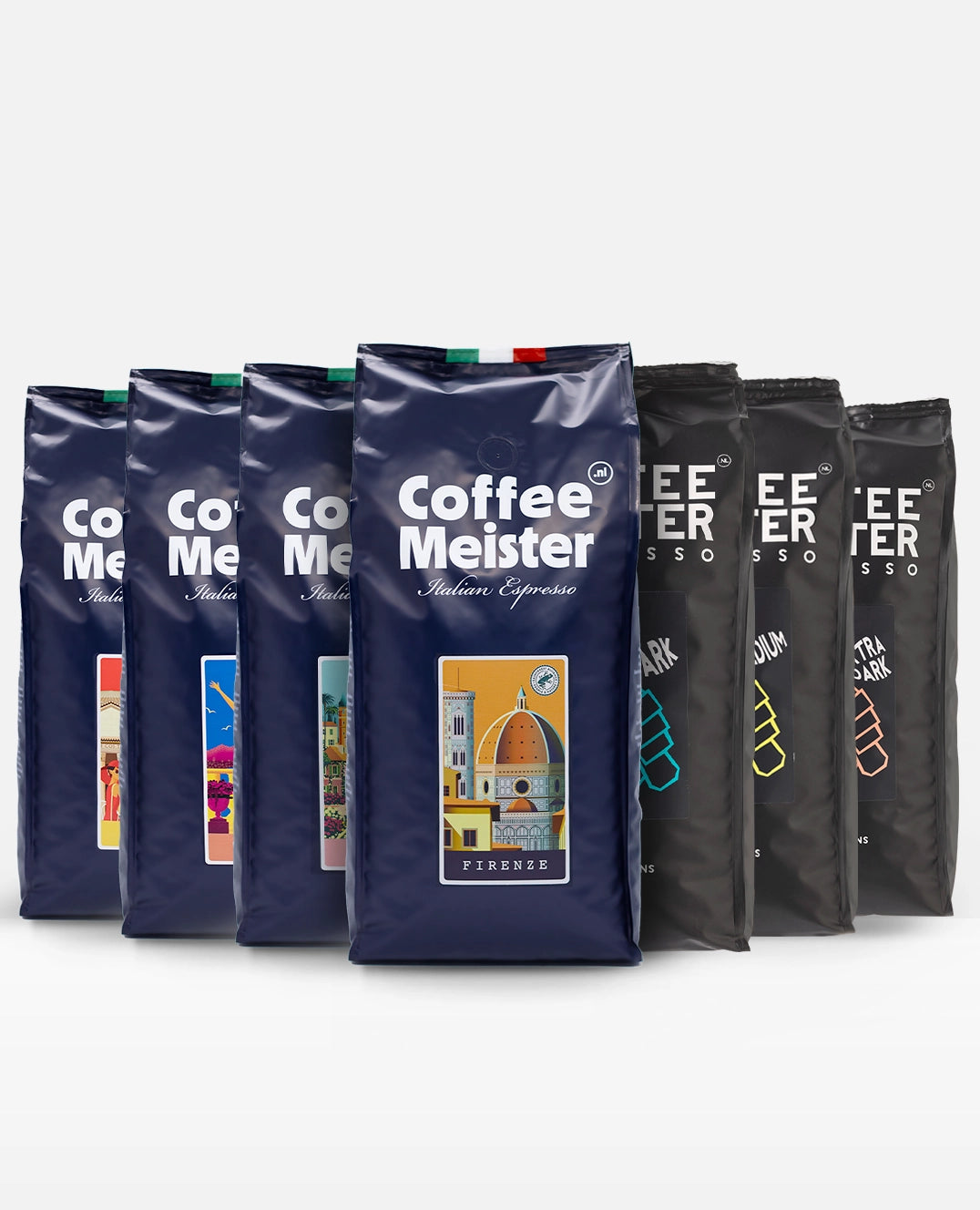 CoffeeMeister Black Friday koffiepakket 7 x 1000g